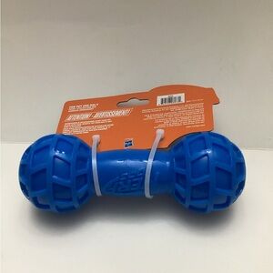 NERF Interactive Dog Toy Dumbbell Squeaky Blue/Green